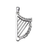 Celtic Knotwork Harp Silver Pendant TP1026 - Jewelry