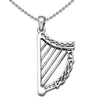 Celtic Knotwork Harp Silver Pendant TP1026 - Jewelry