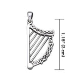 Celtic Knotwork Harp Silver Pendant TP1026 - Jewelry