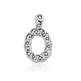 Celtic Knotwork Silver Oval Pendant TP1037