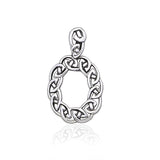 Celtic Knotwork Silver Oval Pendant TP1037 - Jewelry