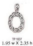 Celtic Knotwork Silver Oval Pendant TP1037 - Jewelry