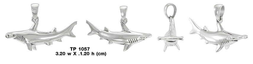 Hammerhead Shark Sterling Silver Pendant TP1057