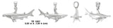 Hammerhead Shark Sterling Silver Pendant TP1057 - Jewelry