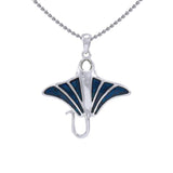 Paua Shell Manta Ray Silver Pendant TP1077 - Jewelry