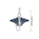 Paua Shell Manta Ray Silver Pendant TP1077 - Jewelry