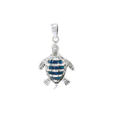 Sea turtle story ~ Sterling Silver Jewelry Pendant with Inlaid Paua Shell TP1079 - Jewelry