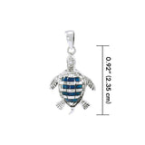 Sea turtle story ~ Sterling Silver Jewelry Pendant with Inlaid Paua Shell TP1079 - Jewelry