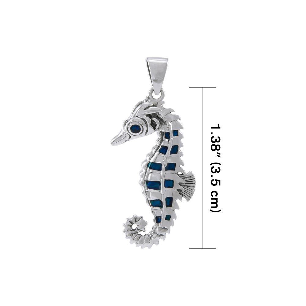 Paua Shell Seahorse Silver Pendant TP1097 - Jewelry