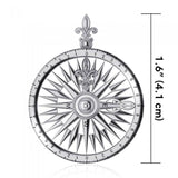 Compass Rose Silver Necklace Set TSE693 - Jewelry