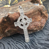 Medieval Celtic Cross Silver Pendant TP121