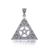 Five-Pointed Star with Trinity Knot Sterling Silver Pendant TP1287
