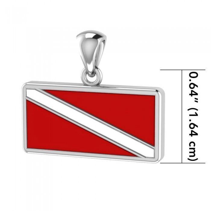 Dive Flag Silver Pendant TP1362