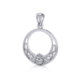 Celtic Claddagh & Celtic Knotwork Silver Pendant TP1442 - Jewelry