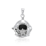 3 Dimensional Diving Helmet Sterling Silver Pendant TP1510