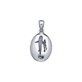 Diver and Whale Shark Silver Pendant TP1521