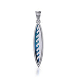 Waves Surfboard Silver Pendant TP1533 - Jewelry