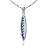 Waves Surfboard Silver Pendant TP1533 - Jewelry