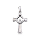 Celtic Claddagh Cross Silver Pendant TP1587