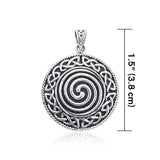 Large Celtic Knot Silver Spiral Pendant TP196 - Jewelry