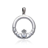 Irish Claddagh Silver Pendant TP198