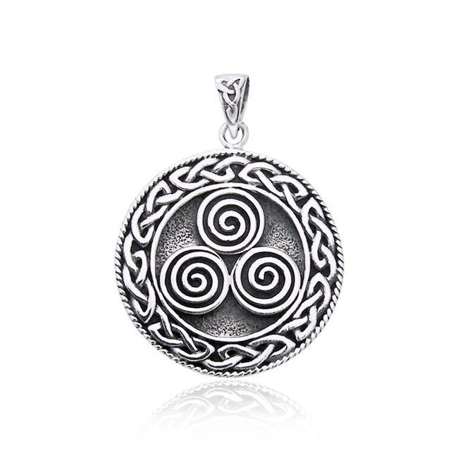 Large Celtic Knot Triskelion Spiral Pendant TP201 - Jewelry