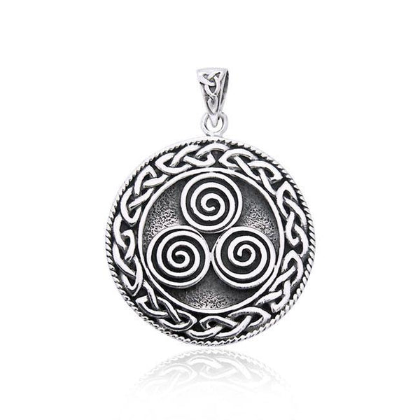 Large Celtic Knot Triskelion Spiral Pendant TP201 – Peter Stone Jewelry