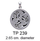 Celtic Silver Spiral Pendant TP239