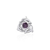 Dolphins Encircling Gem Silver Pendant TP2627 - Jewelry