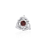 Dolphins Encircling Gem Silver Pendant TP2627 - Jewelry