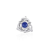 Dolphins Encircling Gem Silver Pendant TP2627 - Jewelry