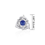 Dolphins Encircling Gem Silver Pendant TP2627 - Jewelry