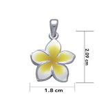 Plumeria - Hawaii National Flower Silver Large Pendant TP2648-E - Jewelry