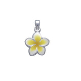 Plumeria - Hawaii National Flower Silver Small Pendant TP2655-E - Jewelry
