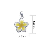 Plumeria - Hawaii National Flower Silver Small Pendant TP2655-E - Jewelry