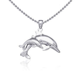 Mother and Baby Dolphin Silver Pendant TP2701 - Jewelry