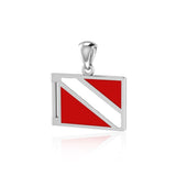 Dive Flag Sterling Silver Pendant TP2705 - Jewelry