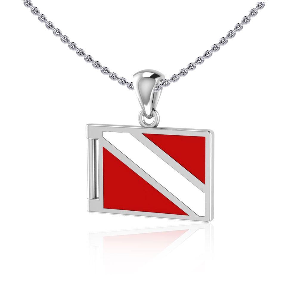 Dive Flag Sterling Silver Pendant TP2705 - Jewelry
