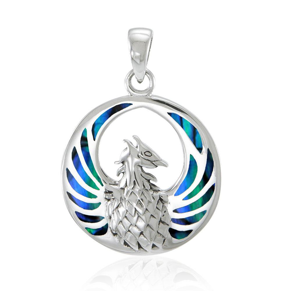 Phoenix Sterling Silver Pendant with Inlay Stone TP2819