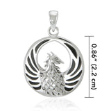 Silver Phoenix Pendant with Gem TP2819 - Jewelry