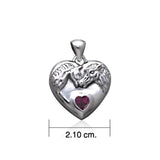 Double Horse with Heart Gemstone Pendant TP3049 - Jewelry