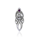 Skull Silver Pendant with Gemstone TP3074