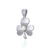 Celtic Shamrock Silver Pendant with Birthstone TP3104