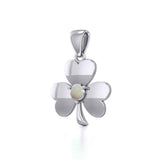 Celtic Shamrock Silver Pendant with Birthstone TP3104 - Jewelry
