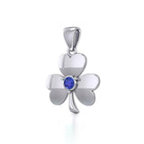 Celtic Shamrock Silver Pendant with Birthstone TP3104 - Jewelry