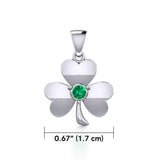 Celtic Shamrock Silver Pendant with Birthstone TP3104