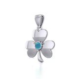Celtic Shamrock Silver Pendant with Birthstone TP3104 - Jewelry