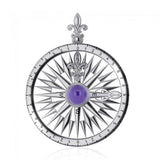 Compass Rose Silver Pendant With Gemstone TP3152