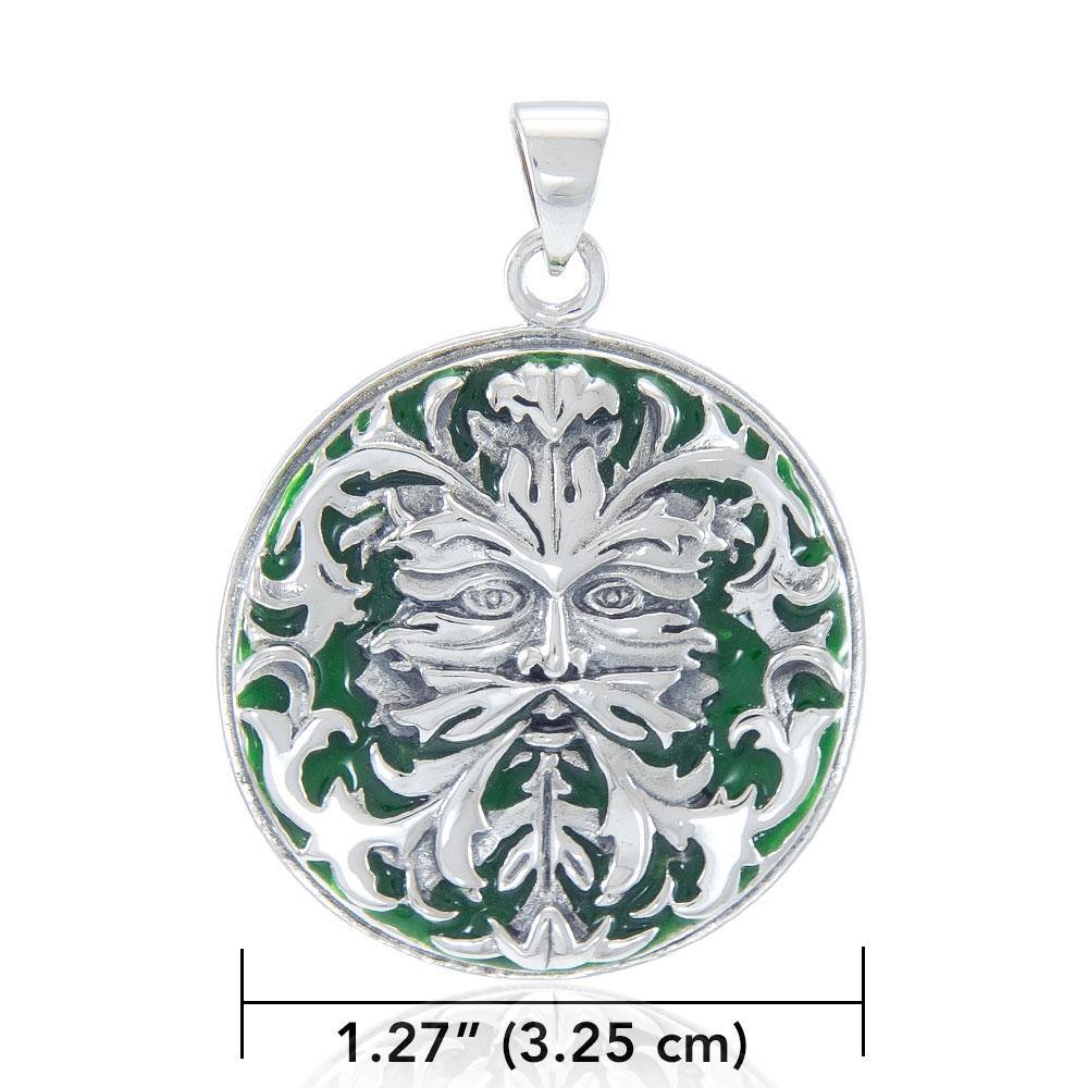 Silver Green  Man Pendant by Oberon Zell TP3201 - Jewelry