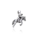 Horse with Jockey Silver Pendant TP3210